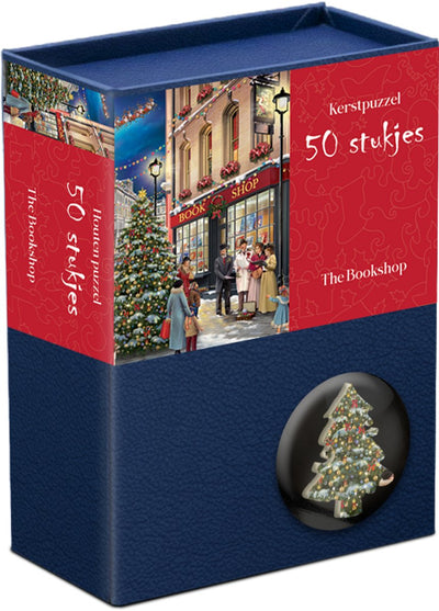Tucker's fun factory houten kerstpuzzel - the bookshop - 50 stukjes 13,5×12cm (b×h) - legpuzzels
