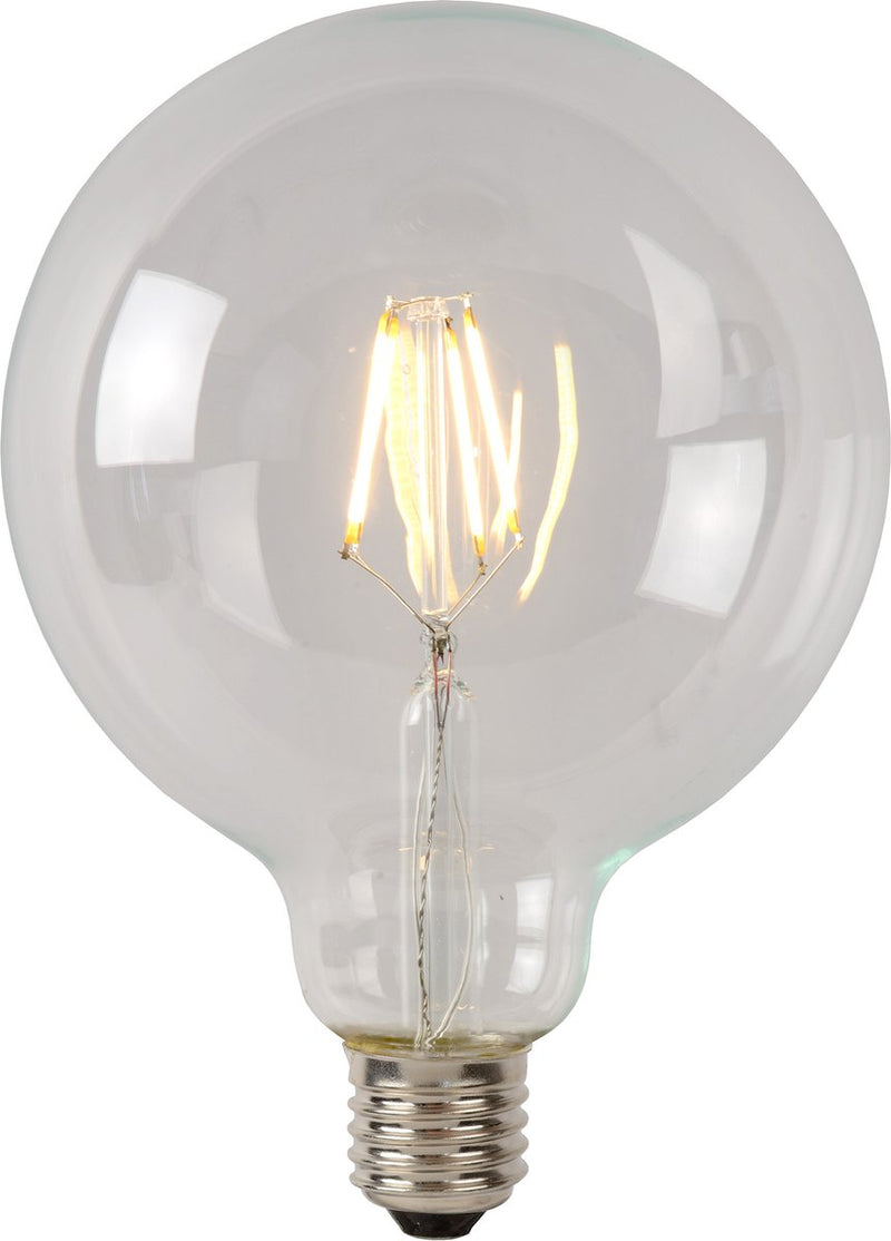 Lucide g125 classe a - lampada a filamento - ø 12,5 cm - led - e27 - 1x7w 2700k - trasparente