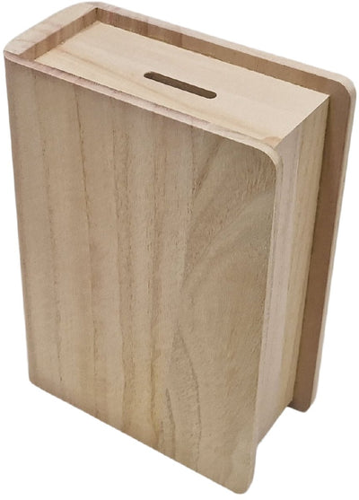 Playwood alcancía de madera forma libro paulownia