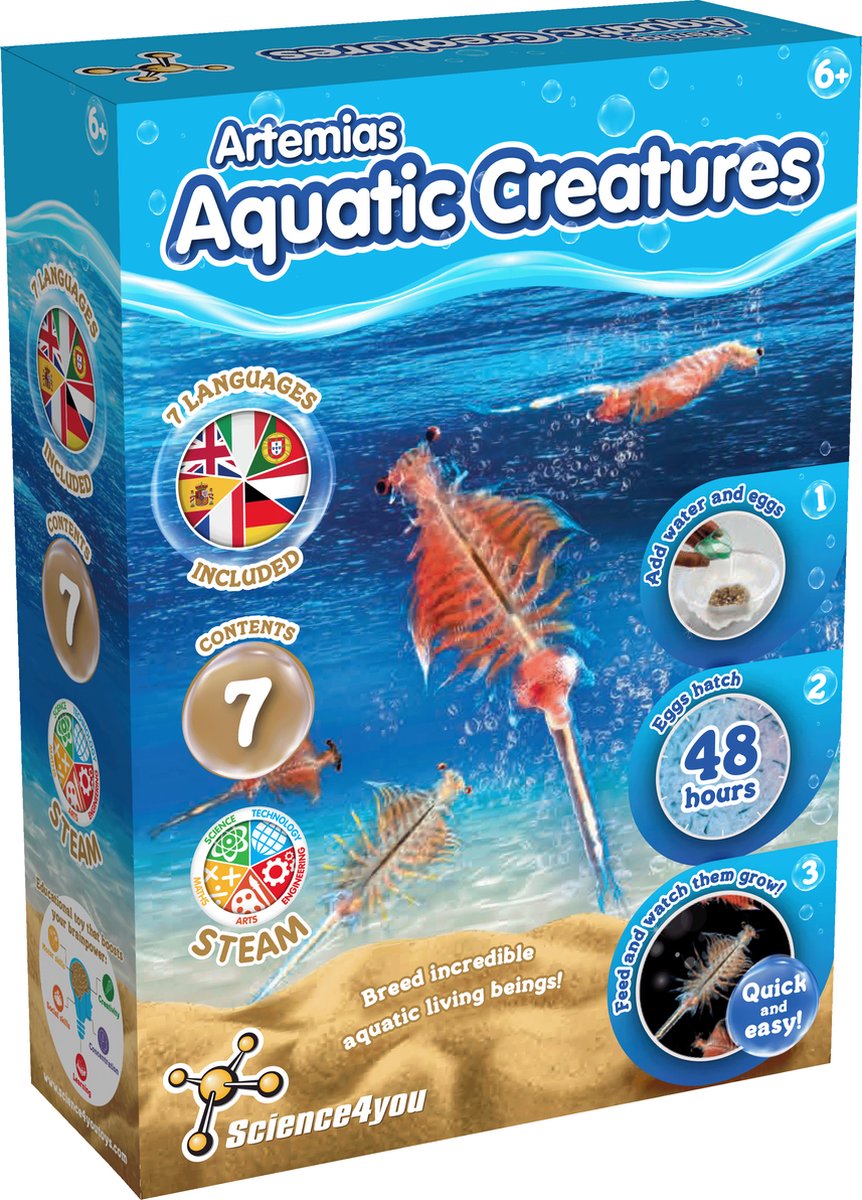 Science 4 you science4you artemias aquatic creatures - kweek je eigen triops - experimenteerset - educatief speelgoed 6+ jaar