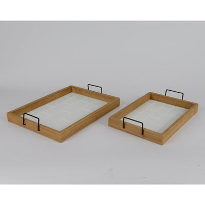 Set di vassoi Decoris in legno di paulownia da 2 pezzi