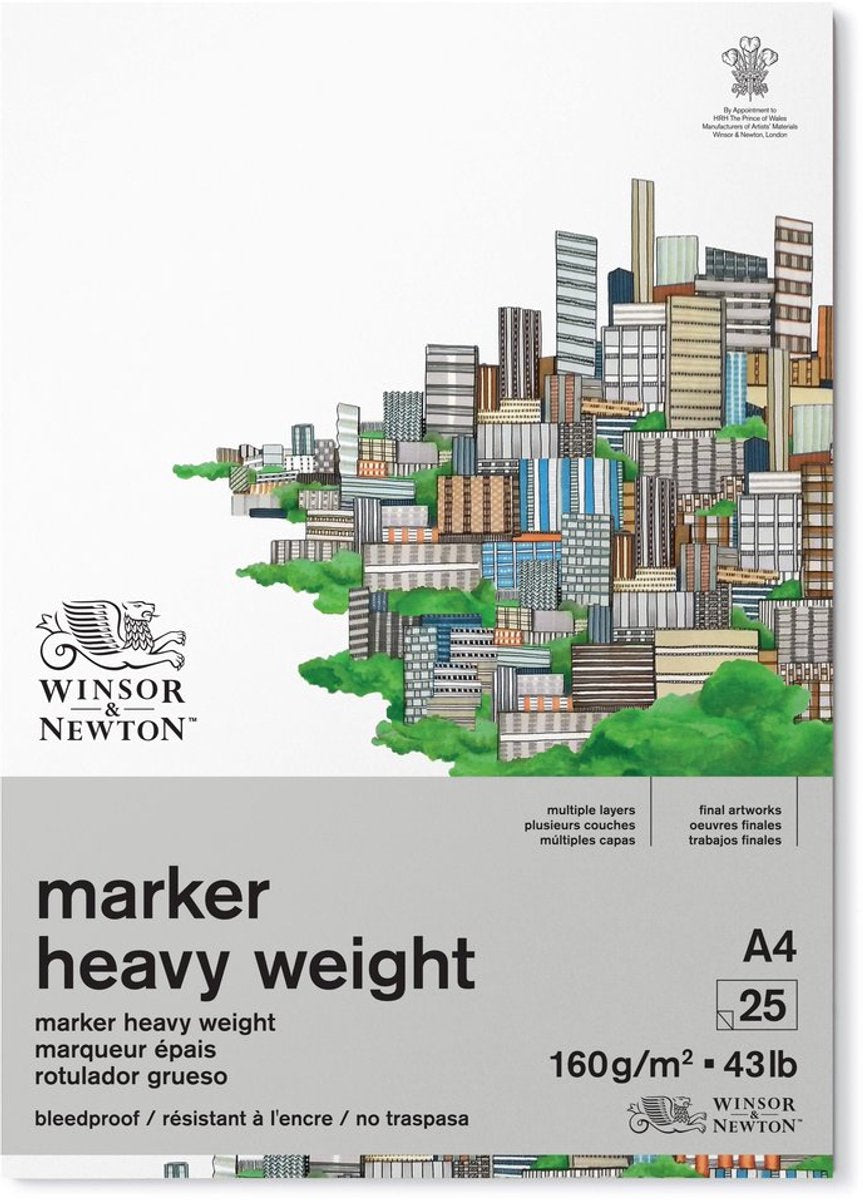 Papel marcador Winsor Newton antisangrado extra pesado A4