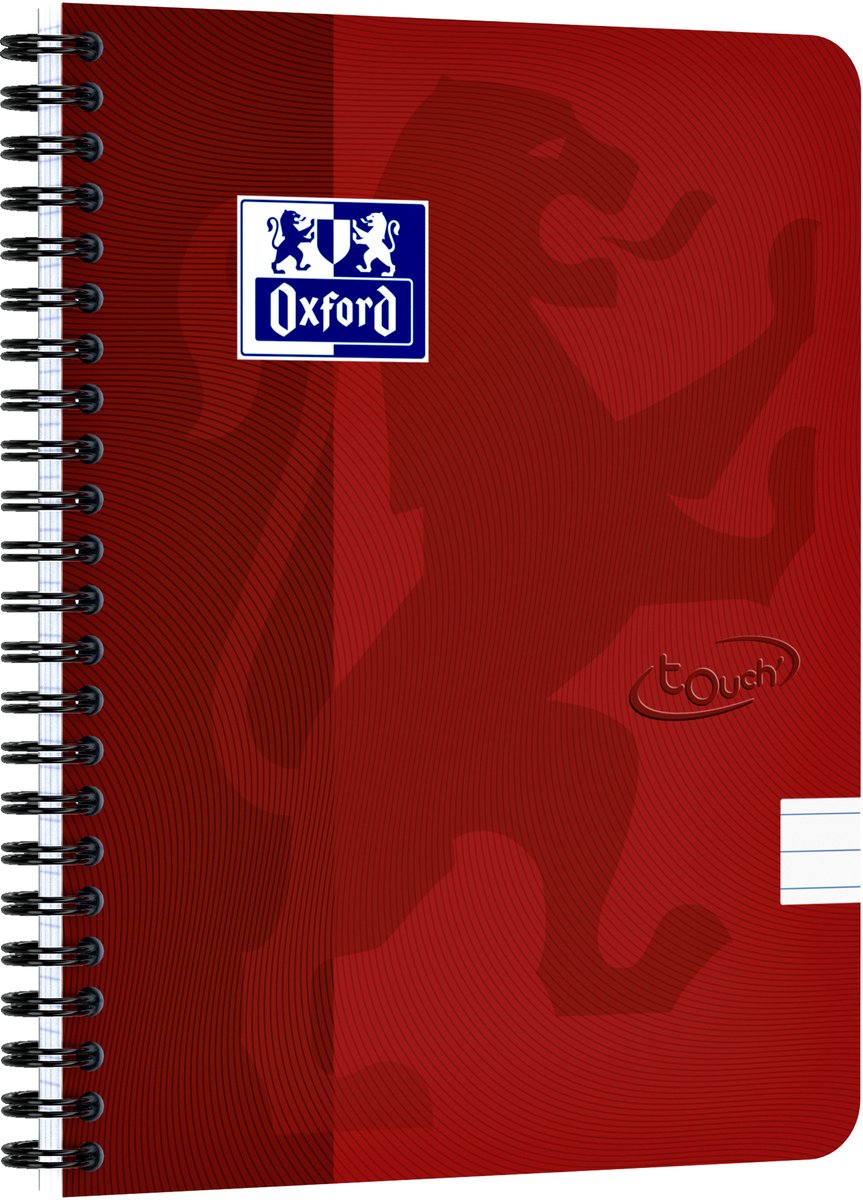 Oxford touch - blocco note - A5 - a righe - 140 pagine - 90g - copertina morbida - rosso