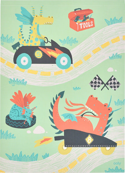 Ooly - doodle pad duo sketchbook dragon race tracks - cuaderno de bocetos para niños - libro para colorear dragones