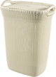 Curver knit wasmand met deksel - 57l - oasis white