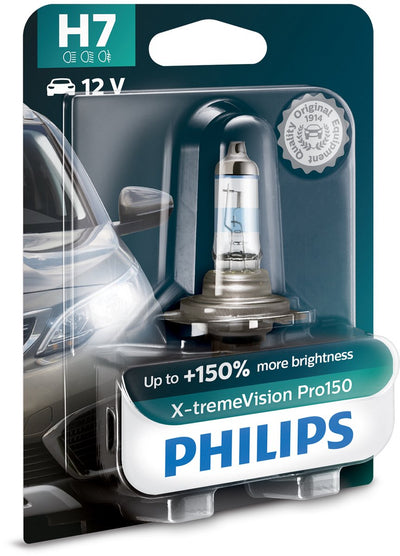 Linterna frontal Philips x-tremevision pro 150. lámpara h7 12v xtreme vis.pro150