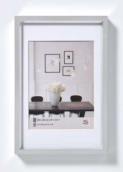 Stile Walther in acciaio - cornice in plastica - misura foto 30x40 cm - argento