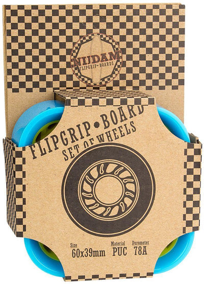 Nijdam flip grip board wheels - 60 x 39 mm - 4 pcs - blue yellow