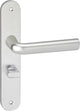 Maniglia per porta Impresso - Bolton - per interni - scudo ovale con viti e serratura WC - alluminio - 2 pezzi