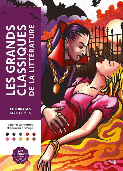 Hachette coloriages mystères les grands classiques de la littérature - color by number coloring book for adults -