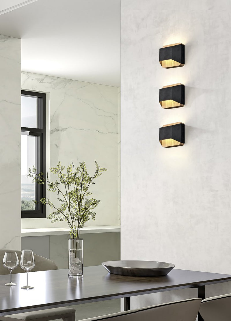 Trio arino - lámpara de pared - negro mate - incl. 1x SMD 4,3 W - Fuente de luz Osram - iluminación arriba y abajo - regulable con interruptor - montaje en pared - fuente de luz no reemplazable