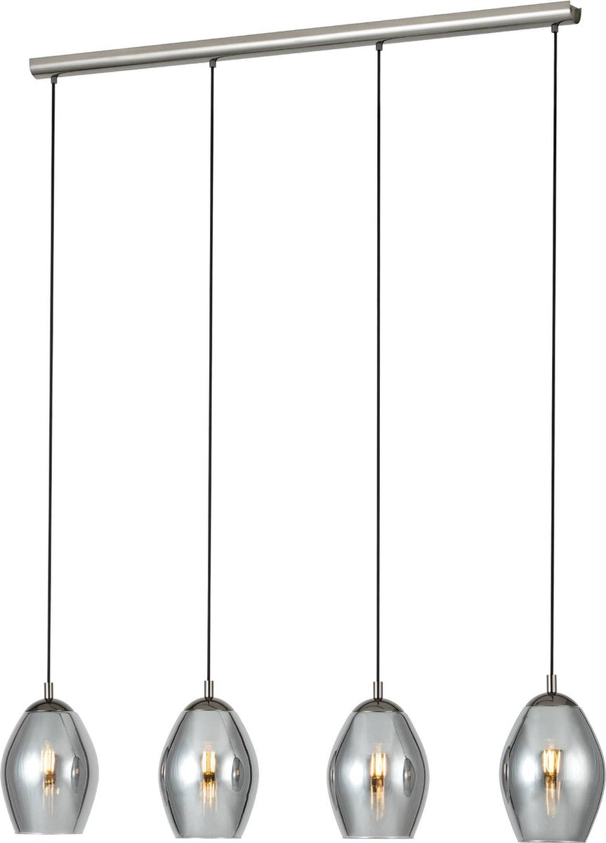 Eglo estanys hanglamp - e27 - 113 cm - rookglas - grijs zwart