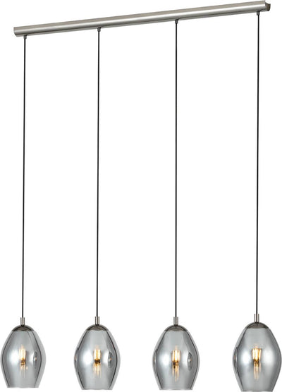 Lampada a sospensione Eglo estanys - e27 - 113 cm - vetro fumè - grigio nero