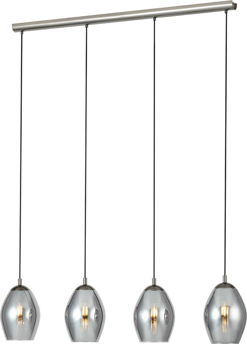 Eglo estanys hanglamp - e27 - 113 cm - rookglas - grijs zwart