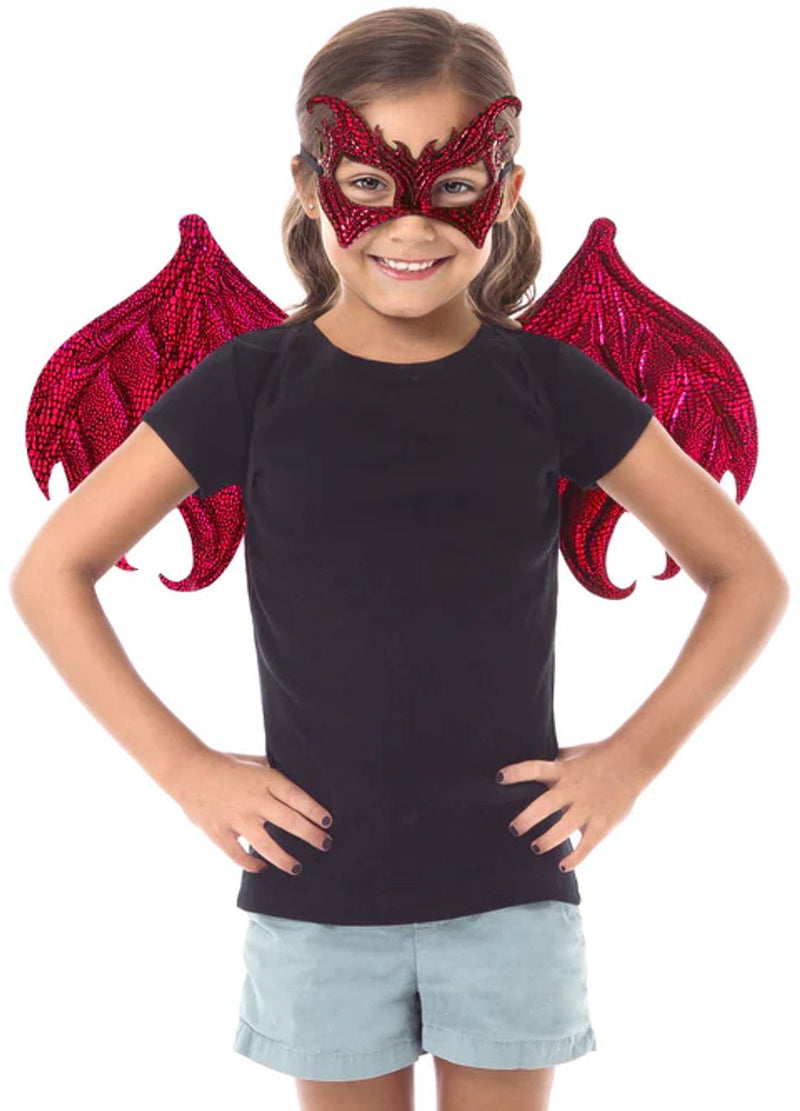 Piccole avventure - drago rosso - set maschera con ali