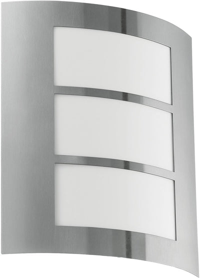 Eglo city wandlamp buiten - e27 - 26 cm - roestvast staal wit