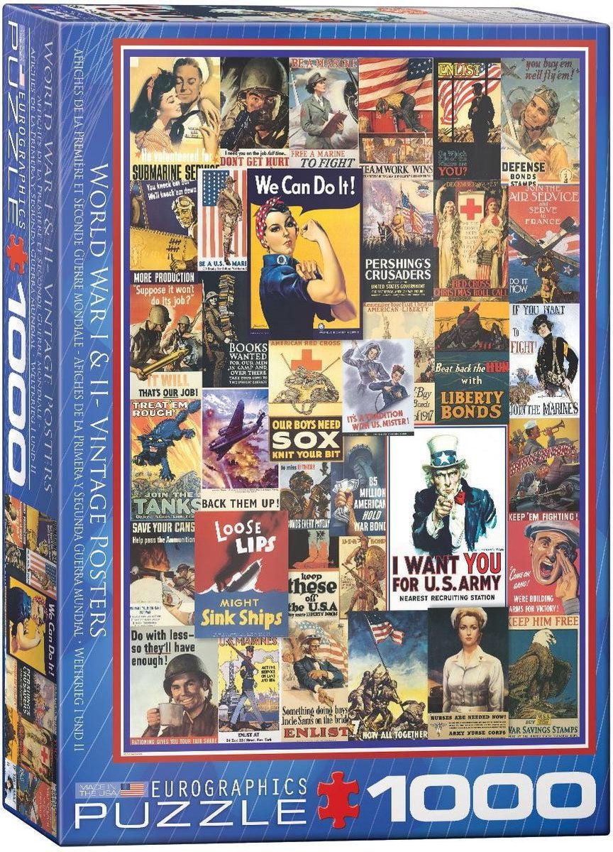 Eurographics - poster vintage della prima e della seconda guerra mondiale [poster vintage della seconda guerra mondiale] - 1000 pezzi 48×68 cm (l×a) - puzzle