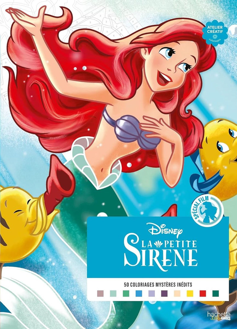 Hachette Heroes 50 coloriages mystères inédits - disney la petite sirene - colora per numero - hachette - libro da colorare per adulti e bambini