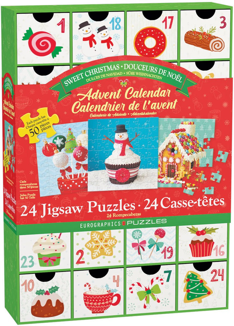 Eurographics - Dulces navideños - 12×50 piezas 12,5×12,5cm (ancho×alto) - calendario de adviento