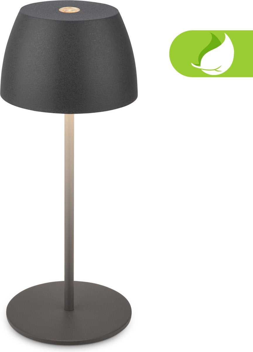 Briloner serina mini - oplaadbare tafellamp - snoerloze lamp - met touch dimbaar - met batterij - ø8 x 20 cm - antraciet