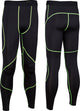 Avento compressiebroek comfort - mannen - zwart fluorgeel - maat l