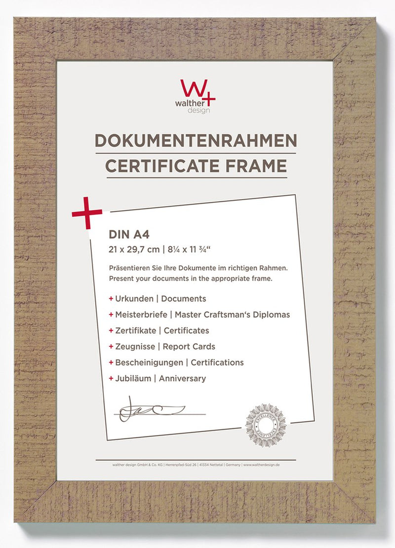 Walther home - marco de madera - tamaño de foto 21x29,7 cm (din A4) - beige marrón