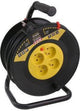Q-link exin kabelhaspel - met penaarde - 25 meter snoer - 3 x 1.5 mm2 vinylkabel - zwart geel