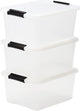 Iris topbox opbergbox - 15l - kunststof - transparant - set van 3