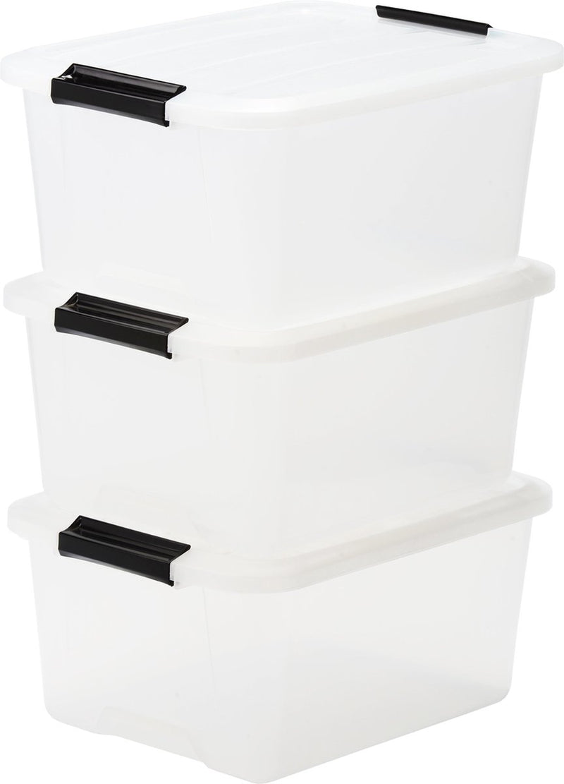 Bauletto portaoggetti Iris - 15 l - plastica - trasparente - set da 3