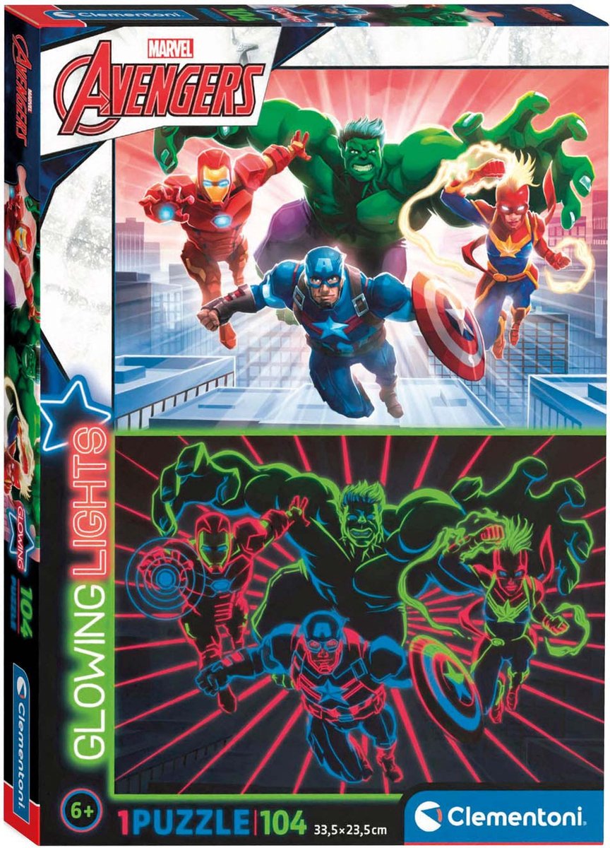 Clementoni Glow in the Dark Puzzle Avengers, 104st.