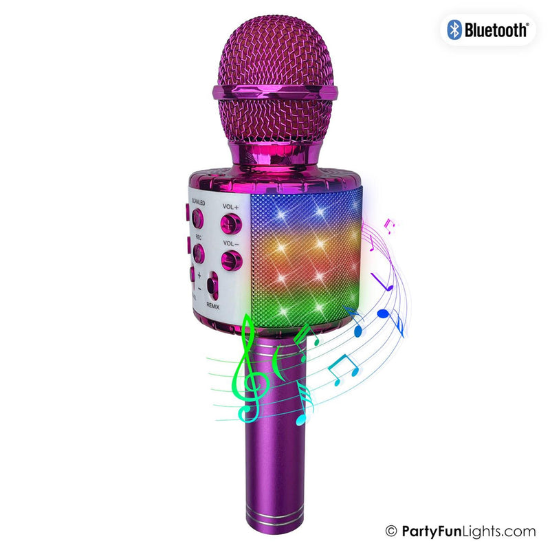 Partyfun luci karaoke microfono altoparlante per feste rosa