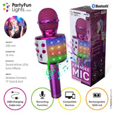 Partyfun lights karaoke mic party speaker roze 1200ma - afbeelding 2
