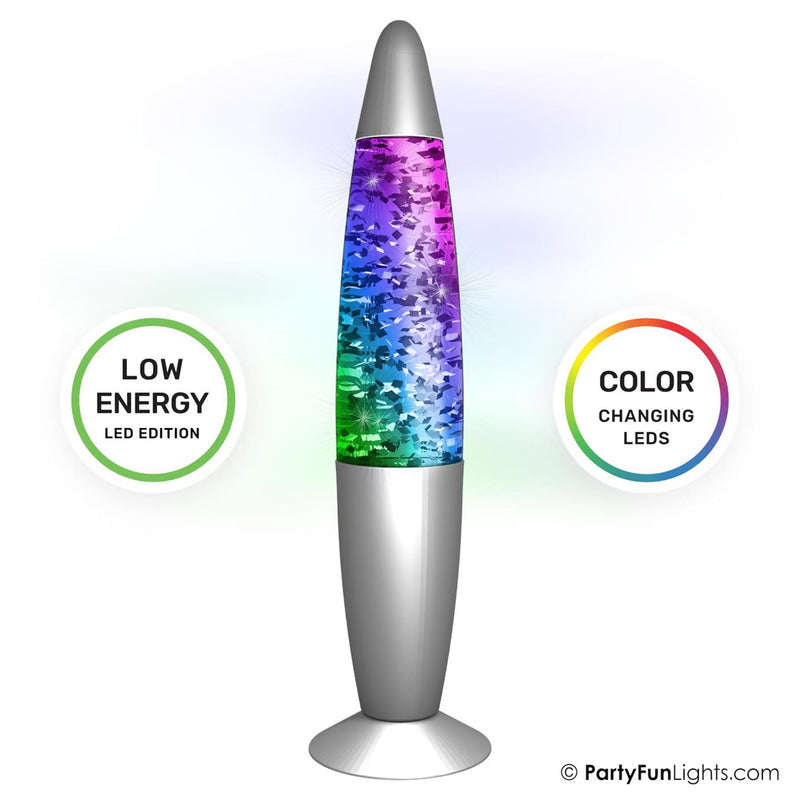 Partyfun luci lampada lava glitter LED che cambia colore