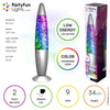 Luces divertidas para fiestas, lámpara de lava con purpurina, cambio de color LED