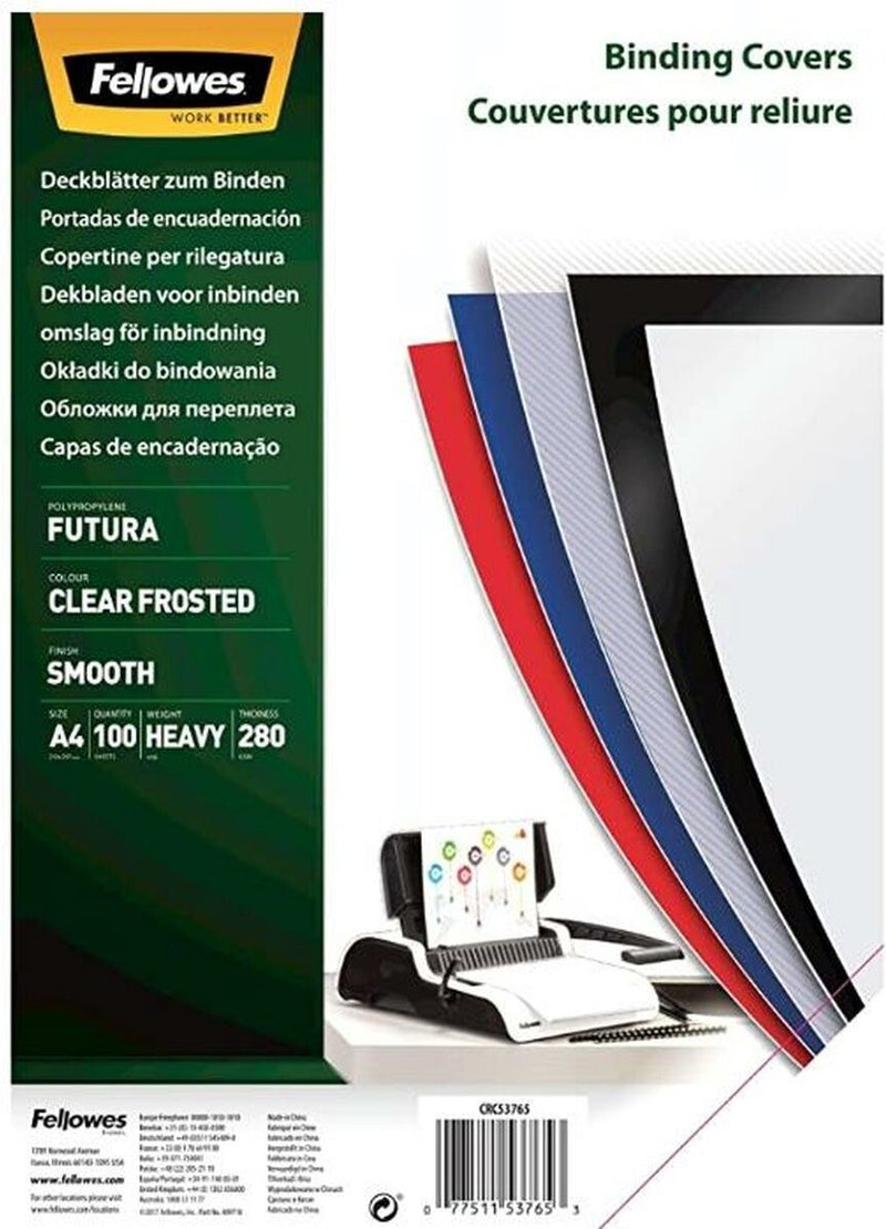 Foglio copertina Fellowes - per rilegatura - 280 micron - confezione da 100 pezzi