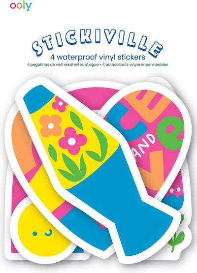 Ooly - adesivi stickiville: peace love - vinile (4 fustellati)