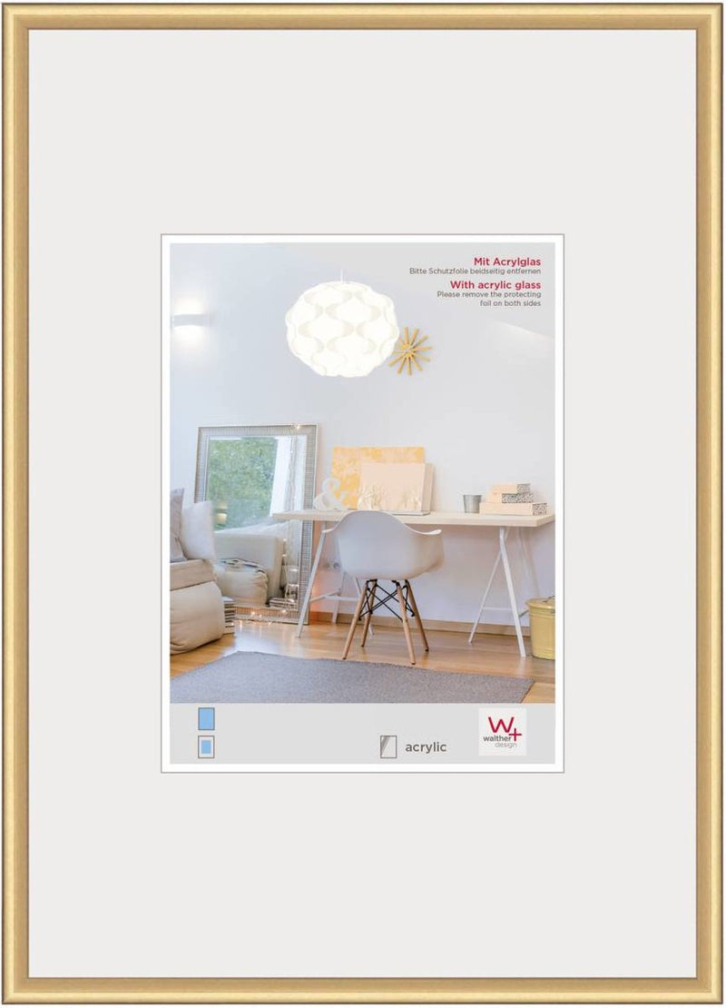 Walther new lifestyle - cornice in plastica - formato foto 70x100 cm - vetro artistico - oro