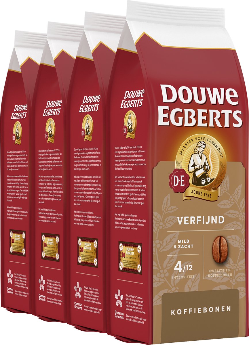 Douwe egberts verfijnd koffiebonen - 4 x 500 gram