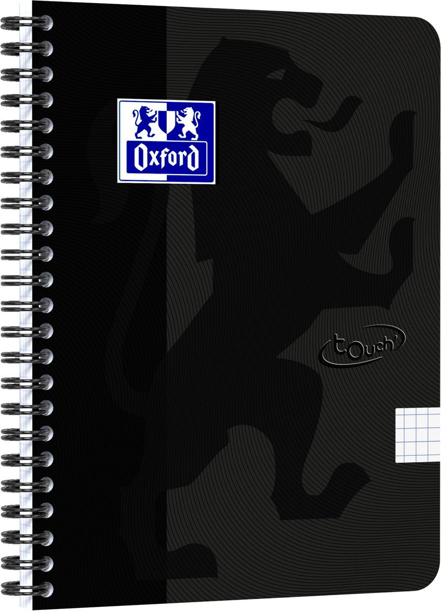 Oxford touch - blocco note - A5 - a quadretti - 140 pagine - 90 g - copertina morbida - nero