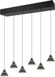 Trio romeo - lampada a sospensione - nero opaco - incl. 6x SMD 7 W - montaggio a soffitto - regolabile in altezza in continuo - dip - switch - non dimmerabile