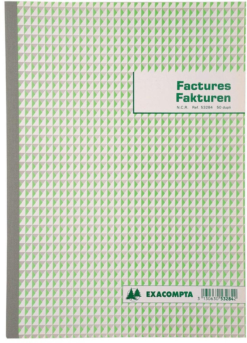 Libro de facturas exacompta | pies 29 | 7x21cm | bilingüe | duplicado (50 x 2 hojas)