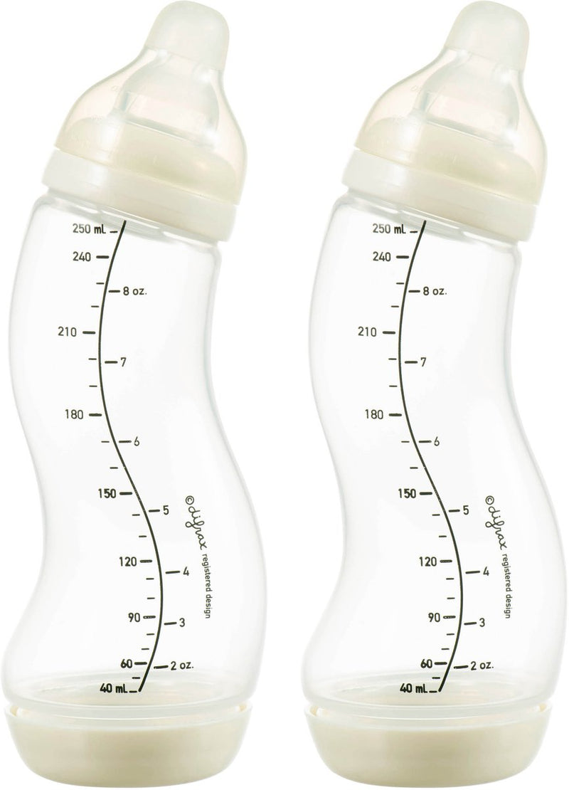 Biberon Difrax natural s - 250 ml - crema - 2 pezzi - anti coliche