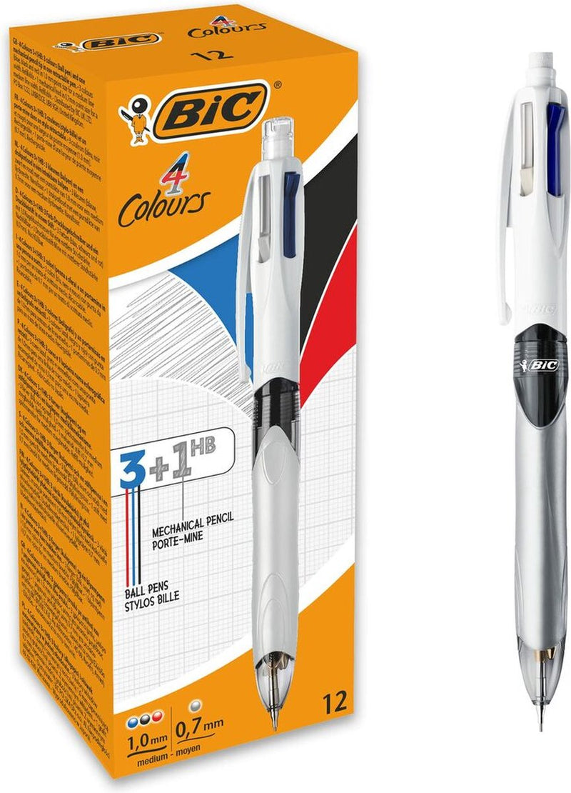 Penna Bic 4colori Portamine 3 colori 12 pezzi