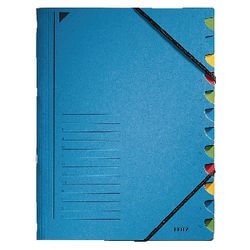 Carpetas clasificadoras leitz 320g m2 24,5 x 32cm esquina azul elástica 12 piezas mes