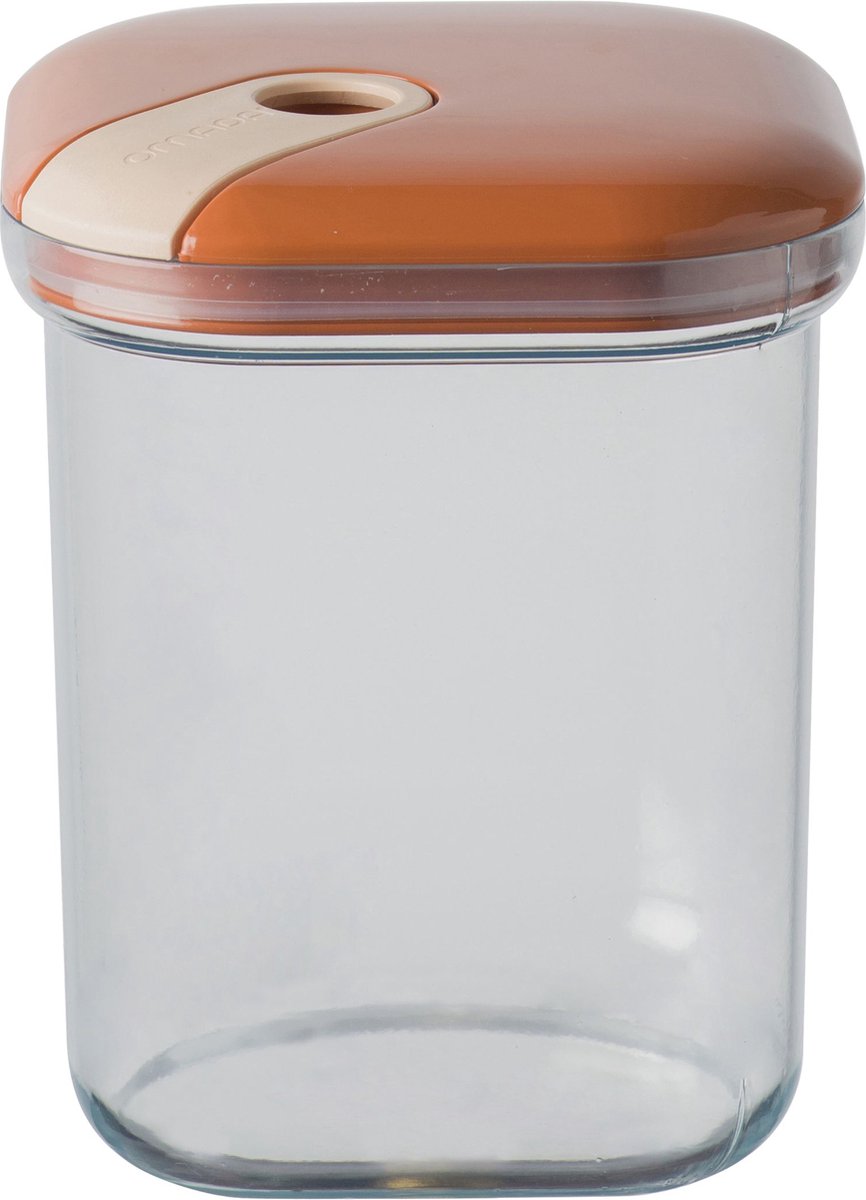 Omada - barattolo portaoggetti pull box 1 litro - polipropilene - arancione -