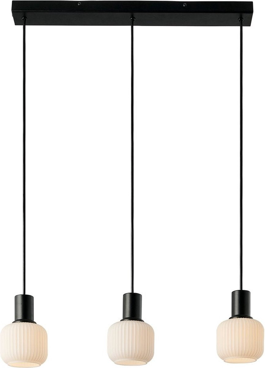 Nordlux milford mini-hanglamp-3 rail-e14-opaal glas zwart