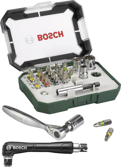 Accessori Bosch promoline 2607017392 set di punte da 27 pezzi piatto, pozidriv con fessura a croce, phillips con fessura a croce, esagonale, sixron interno