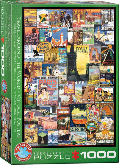 Eurographics - poster vintage di viaggio intorno al mondo [poster vintage di viaggio intorno al mondo] - 1000 pezzi 48×68 cm (l×a) - puzzle