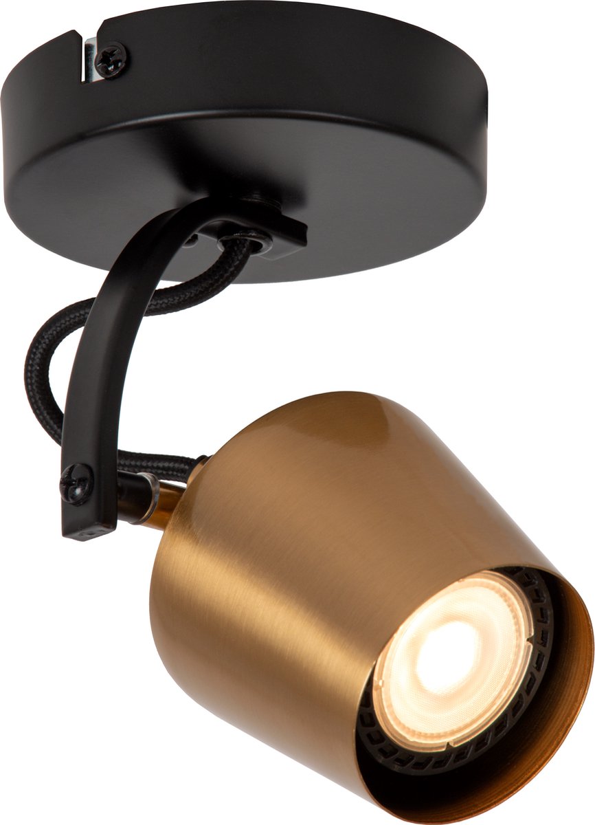 Lucide emile - plafondspot (plafondlamp) - ø 10,5 cm - 1xgu10 - mat goud messing