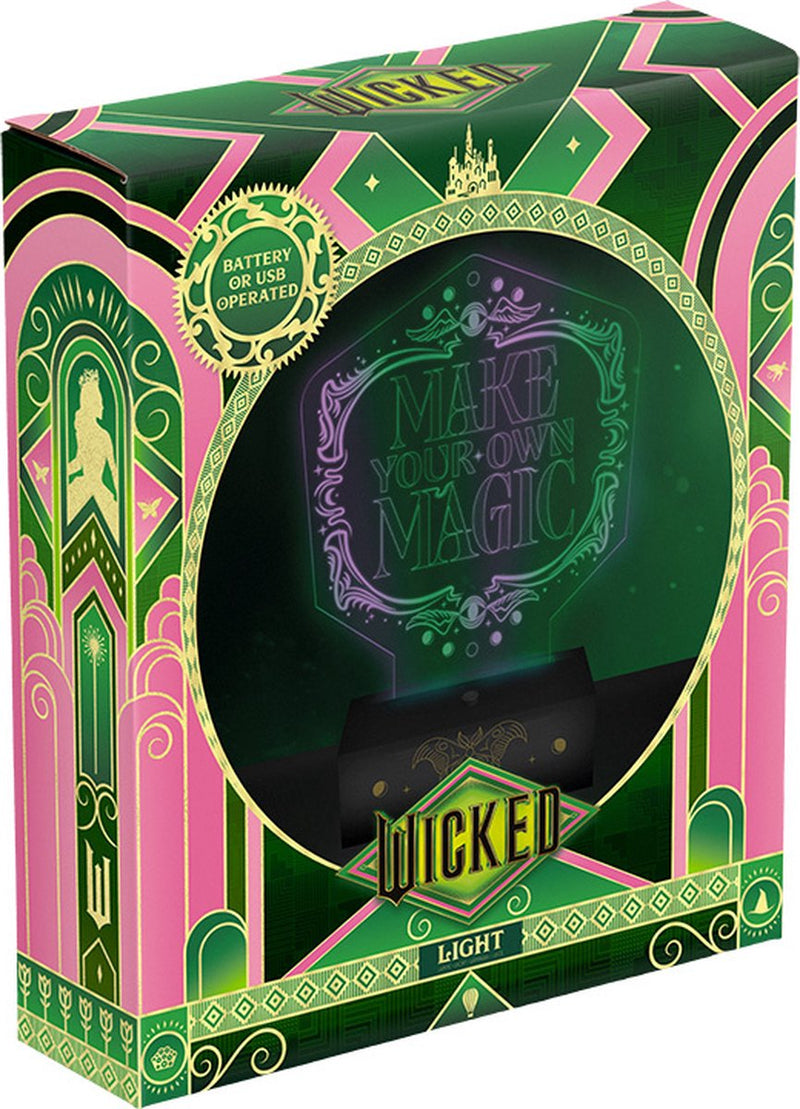 Paladone Wicked film acrilico luce – lampada universale NBC con licenza ufficiale, crea la tua magia, regalo per gli appassionati di musica di Glinda, Elphaba Oz, funzionamento a batteria –